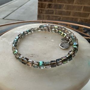 Alex and ani starry night wrap bracelet- aqua/silver